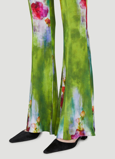 Floral Print Flared Pants Acne Studios Floral Print Flared Pants Green acn0254034
