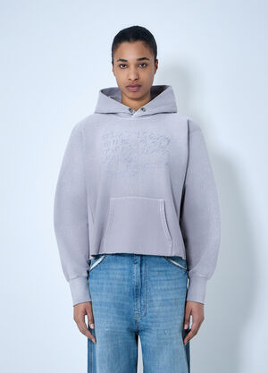 Maison Margiela Hooded Sweatshirt with Ribbed Details Light Purple mla0264003