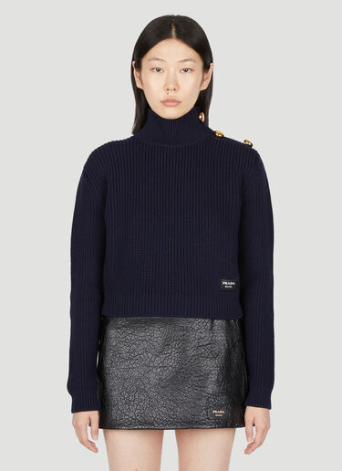 Prada 针织 Polo 领运动衫 蓝色 pra0254014