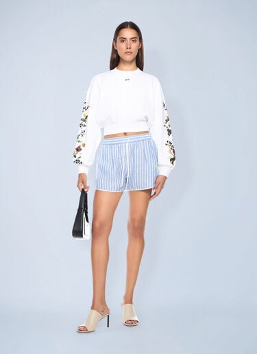 Off-White Striped Drawstring Shorts Blue ofw0262097