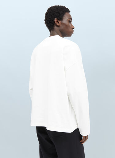 Jil Sander Logo Print Long Sleeve T-Shirt White jil0155008