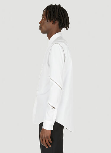 Alexander McQueen Zip Detail Long Sleeved Shirt White amq0148004