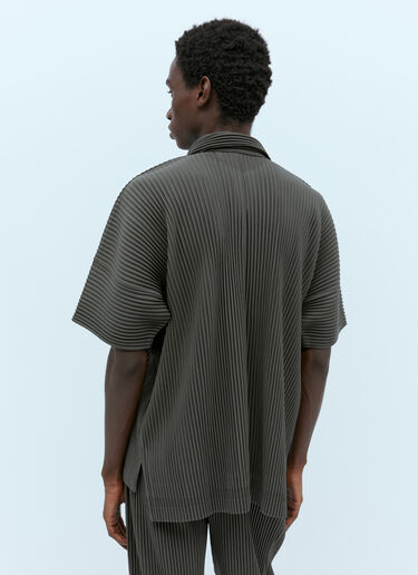 Homme Plissé Issey Miyake MC July プリーツ ニット シャツ ブラウン hmp0154001