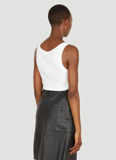 Prada Logo Plaque Crop Top White pra0251007