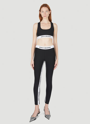 Rabanne Logo Tape Crop Top Black pac0248005