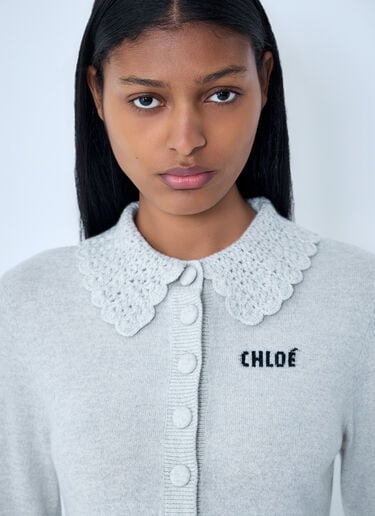 Chloé Logo Cardigan Grey chl0263033