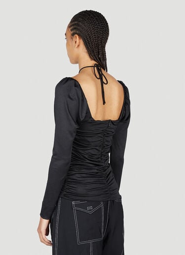 GANNI Ruched Top Black gan0253082