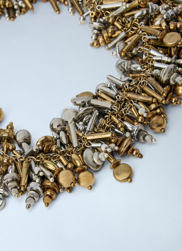 LN-CC® - Dries Van Noten: Metallic Beaded Necklace - Gold Dries Van Noten Metallic Beaded Necklace Gold dvn0265035