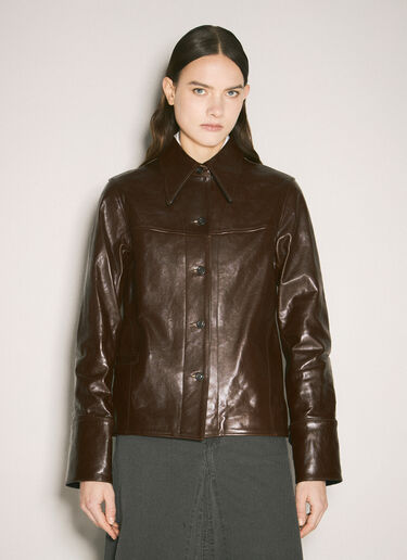 Our Legacy Verve Leather Jacket Burgundy our0256007