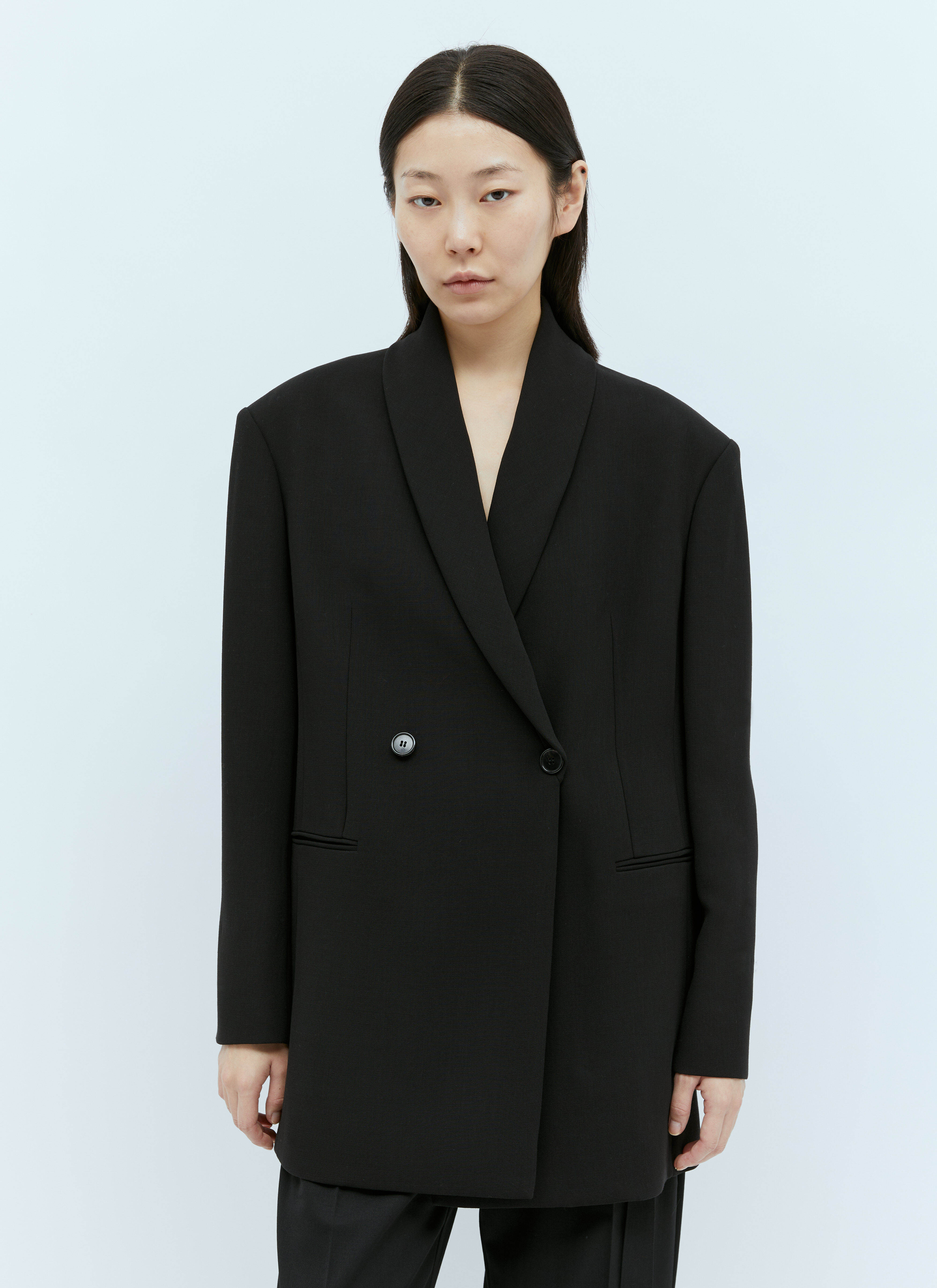 The Row Diomede Wool Blazer Black row0253030