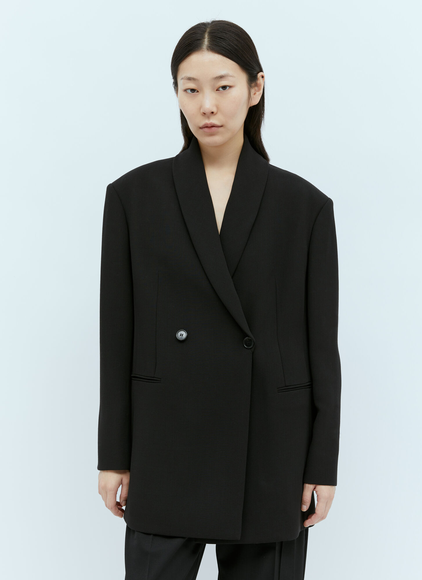 The Row Diomede Wool Blazer In Black