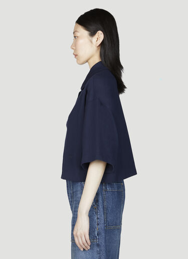 Bottega Veneta Cropped Polo Shirt Navy bov0255018