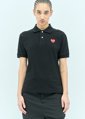Comme Des Garçons PLAY Logo Patch Polo Shirt Black cpl0356013