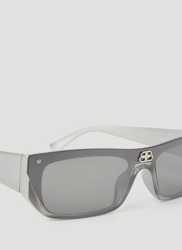 Balenciaga Shield Rectangle Sunglasses Silver bal0345005