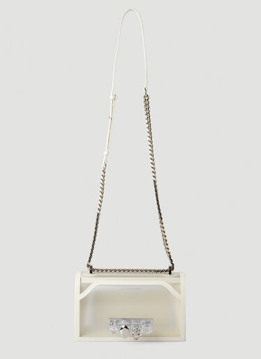 Alexander McQueen Jewelled Satchel Transparent Shoulder Bag White amq0247033