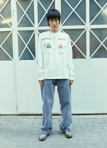 Space Available Inner Space Long-Sleeve T-Shirt White spa0354010