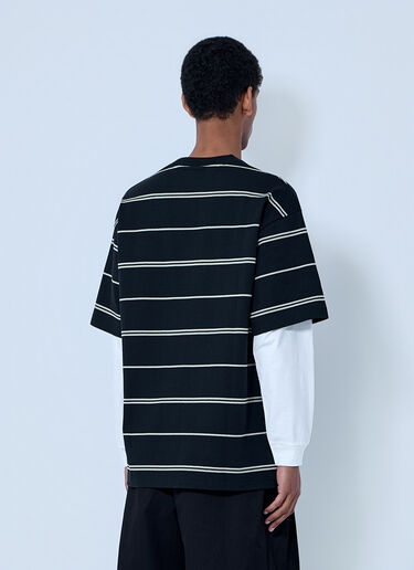 Comme des Garçons Homme Striped Cotton Jersey T-Shirt Black cdh0164003