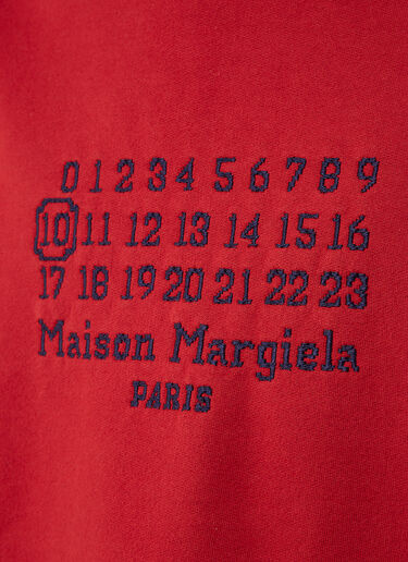 Maison Margiela Logo Hooded Sweatshirt Red mla0143009