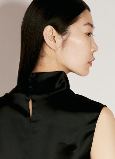 Cowl-Neck Crop Top Saint Laurent Cowl-Neck Crop Top Black sla0255025