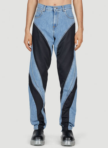 Mugler Panelled Jeans Blue mug0151008