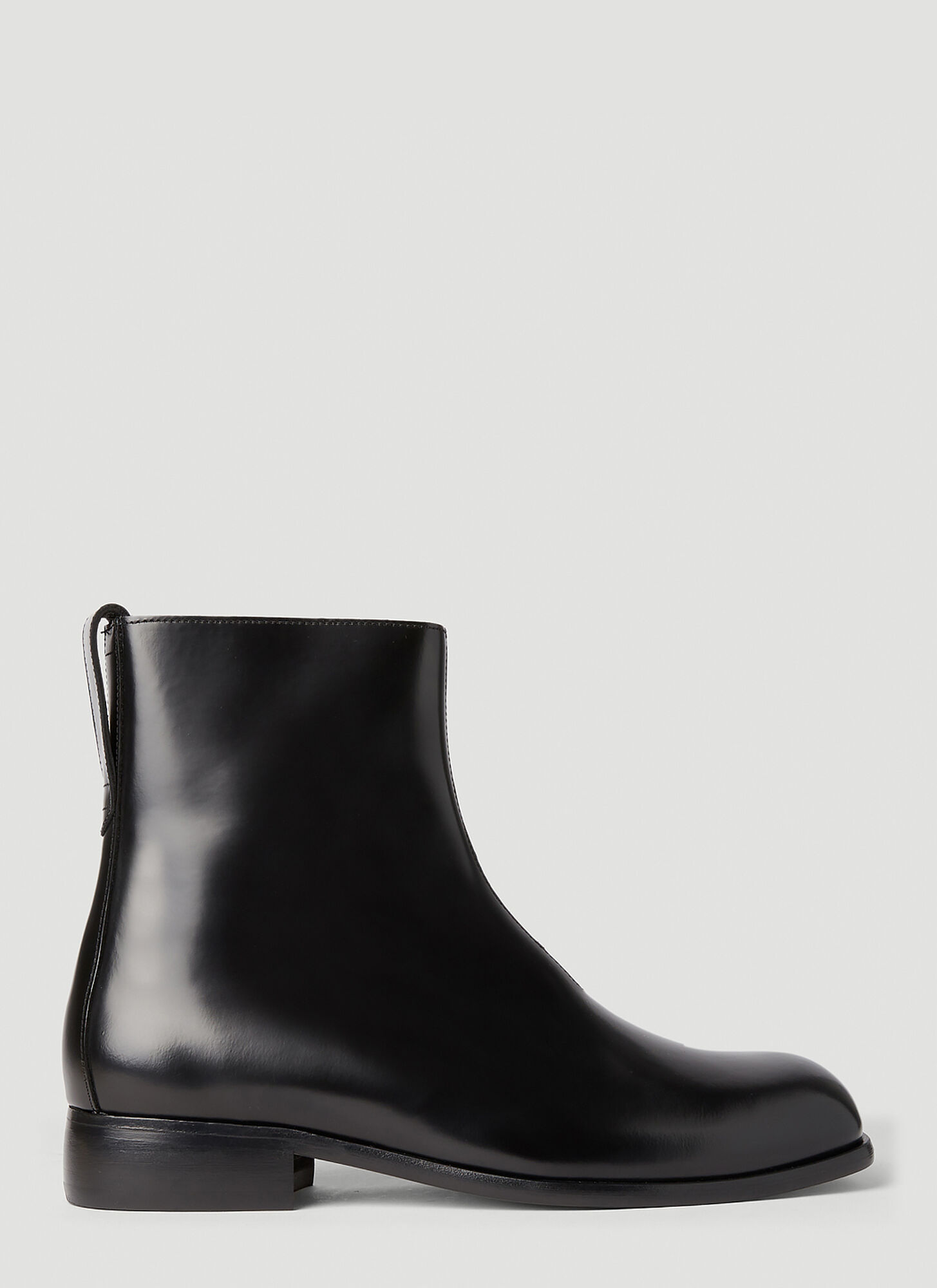 Our Legacy Camion Square-toe Leather Boots In Black