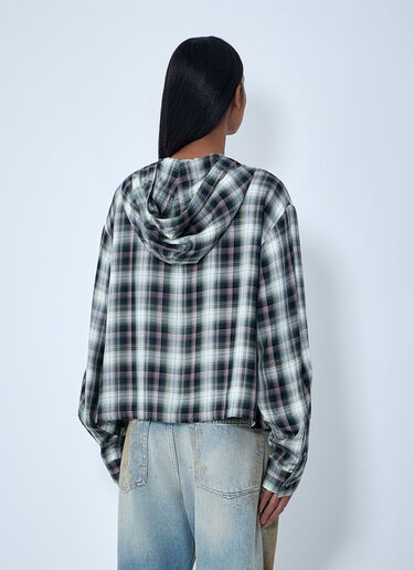 Acne Studios Hooded Check Shirt Green acn0263023