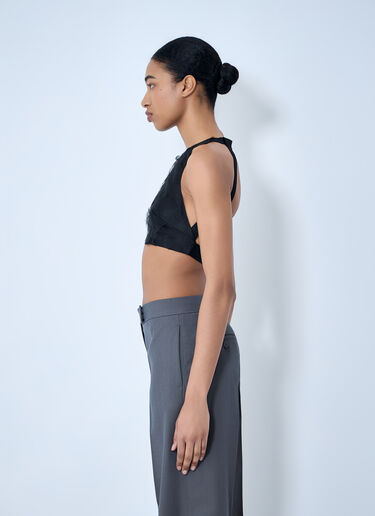 Max Mara Suede Halter Crop Top Black max0264309