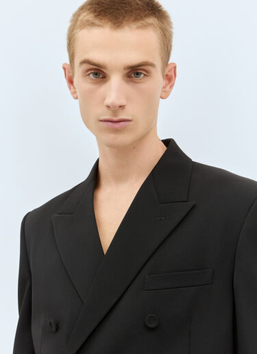 Gucci Double-Breasted Wool Blazer Black guc0158003