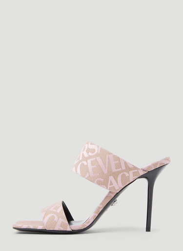 Versace Logo Jacquard Mule Sandals Pink vrs0253022