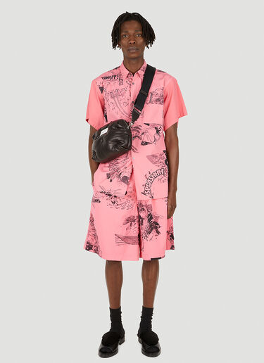 Comme des Garçons SHIRT x Christian Marclay Wide Leg Shorts Pink cdg0148017