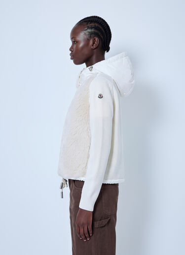 LN-CC® - Moncler: Wool & Cashmere Blend Padded Zip-Up Cardigan - Beige Moncler Wool & Cashmere Blend Padded Zip-Up Cardigan Beige mon0266018