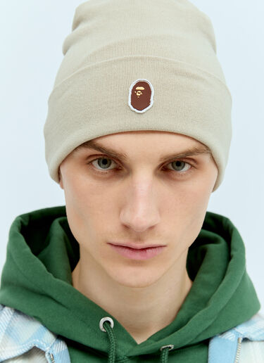 Logo Patch Beanie A BATHING APE® Logo Patch Beanie Beige aba0156016
