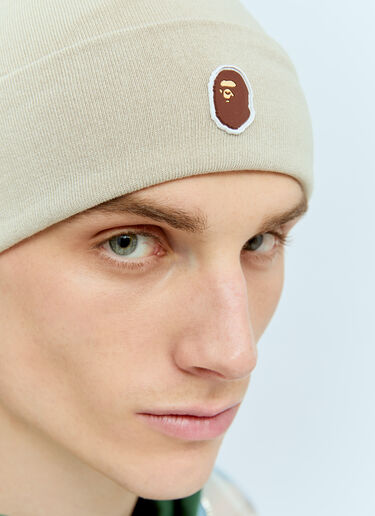 Logo Patch Beanie A BATHING APE® Logo Patch Beanie Beige aba0156016