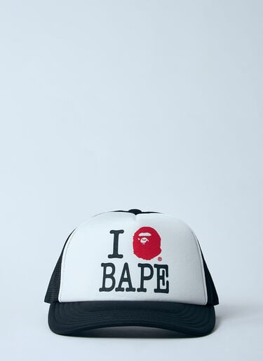 A BATHING APE® Logo Print Baseball Cap Black aba0158006