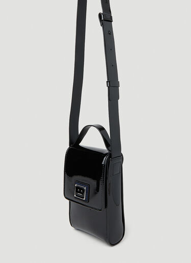 Acne Studios 方脸铭牌迷你斜挎包 黑色 acn0151037