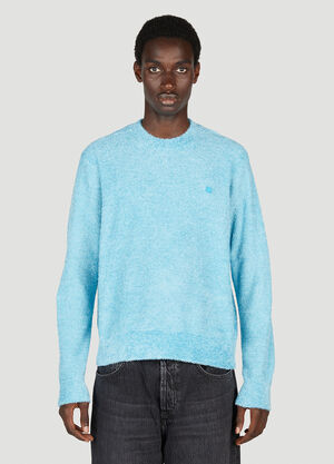 Acne Studios 方脸贴饰圆领毛衣 蓝色 acn0153058