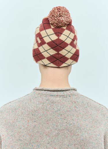 Acne Studios 아가일 자카드 비니 햇 레드 acn0155046