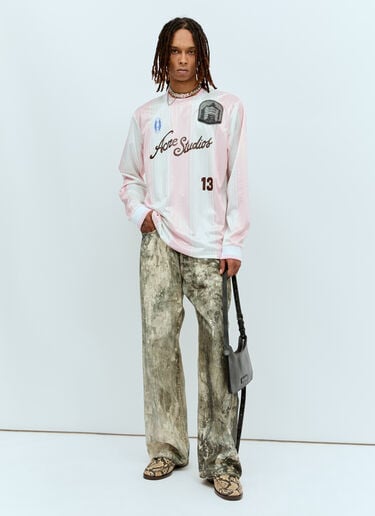 Striped Football Jersey Acne Studios Striped Football Jersey Pink acn0156007