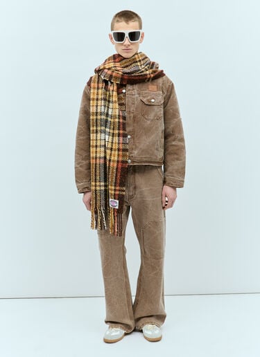 プレードフリンジマフラー Acne Studios プレードフリンジマフラー ブラウン acn0156030