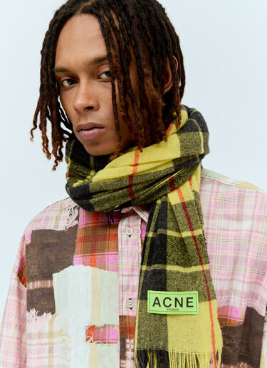 Check Fringe Scarf Acne Studios Check Fringe Scarf Yellow acn0156037