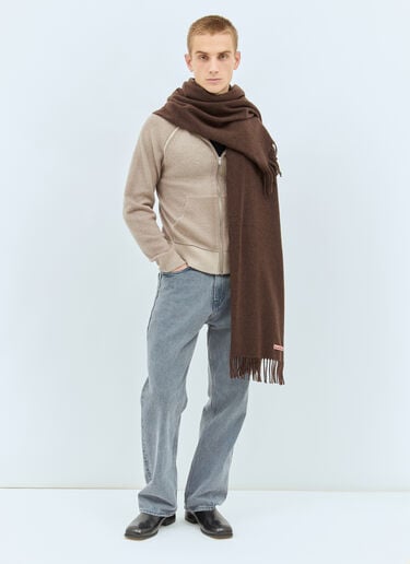 Oversized Fringe Wool Scarf Acne Studios Oversized Fringe Wool Scarf Brown acn0157045