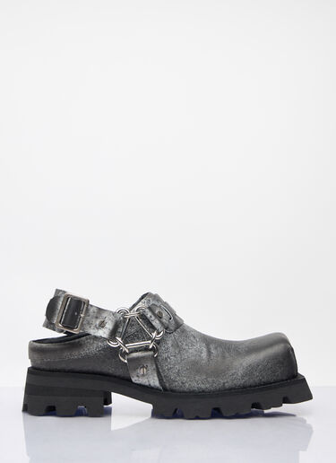 レザーバックルミュール Acne Studios レザーバックルミュール ブラック acn0158015
