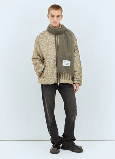Acne Studios 스키니 프린지 알파카 스카프 그레이 acn0158026