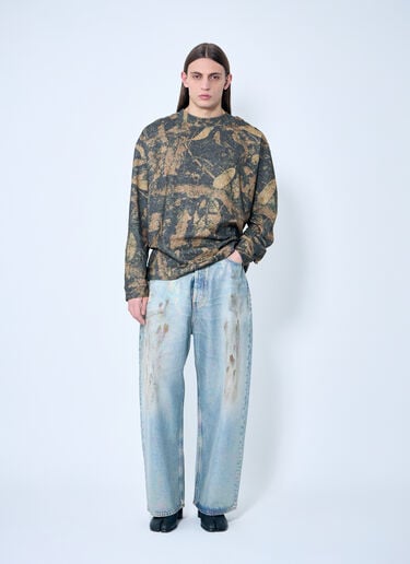 Acne Studios Printed Crewneck T-Shirt Brown acn0159006