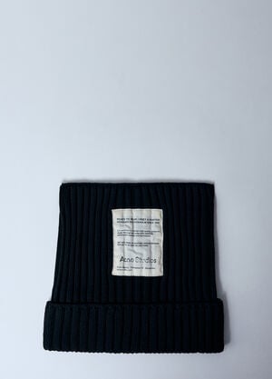 Acne Studios 리브드 스퀘어 비니 블랙 acn0159029