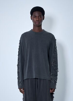 Acne Studios Distressed Logo Motif T-Shirt Black acn0160007