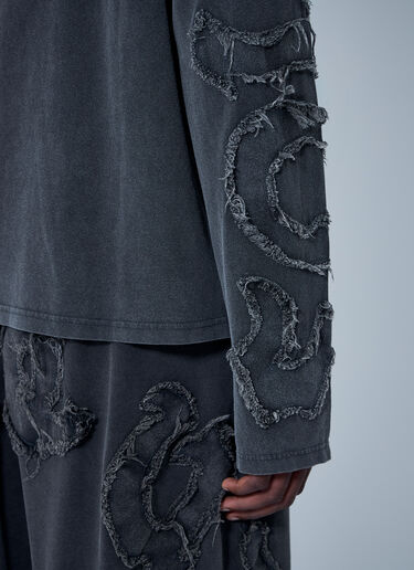 Acne Studios ディストレス ロゴモチーフTシャツ  ブラック acn0160007