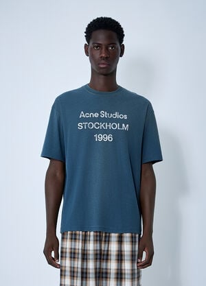 Acne Studios Logo Motif T-Shirt Navy acn0161011