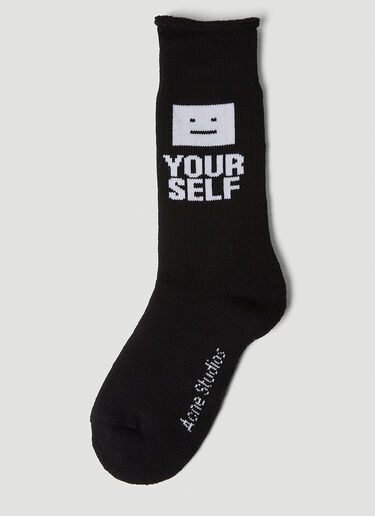 Face Yourself Socks Acne Studios Face Yourself Socks Black acn0247035
