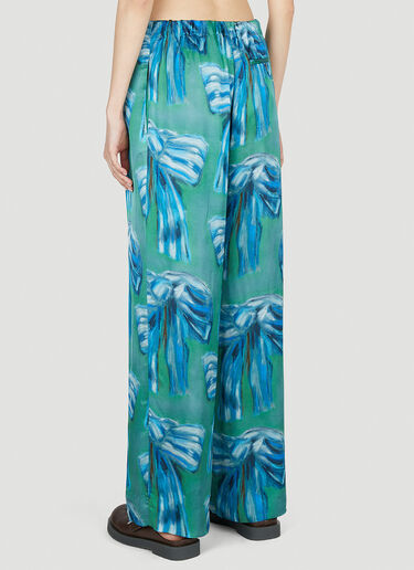 Acne Studios 蝴蝶结印花长裤 绿色 acn0252053